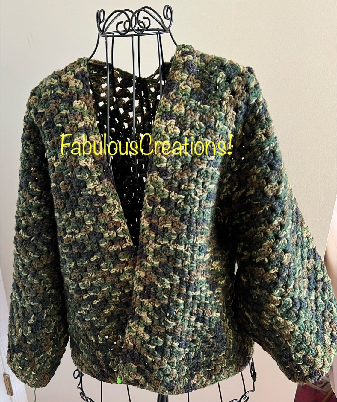 Green Camo Cardigan