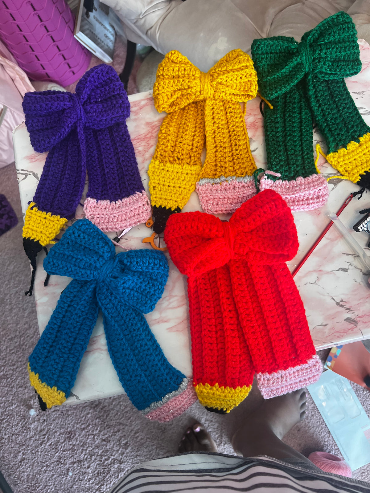 Pencil Hair Bow barrette.