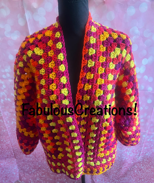 Bright Autumn hexagon cardigan