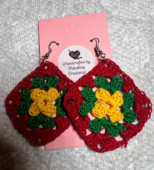Granny square earrings