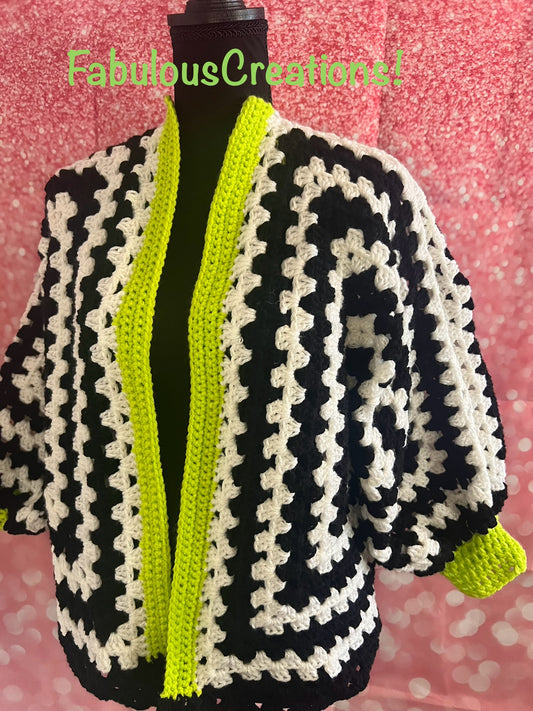 Beetlejuice Inspired Cardigan