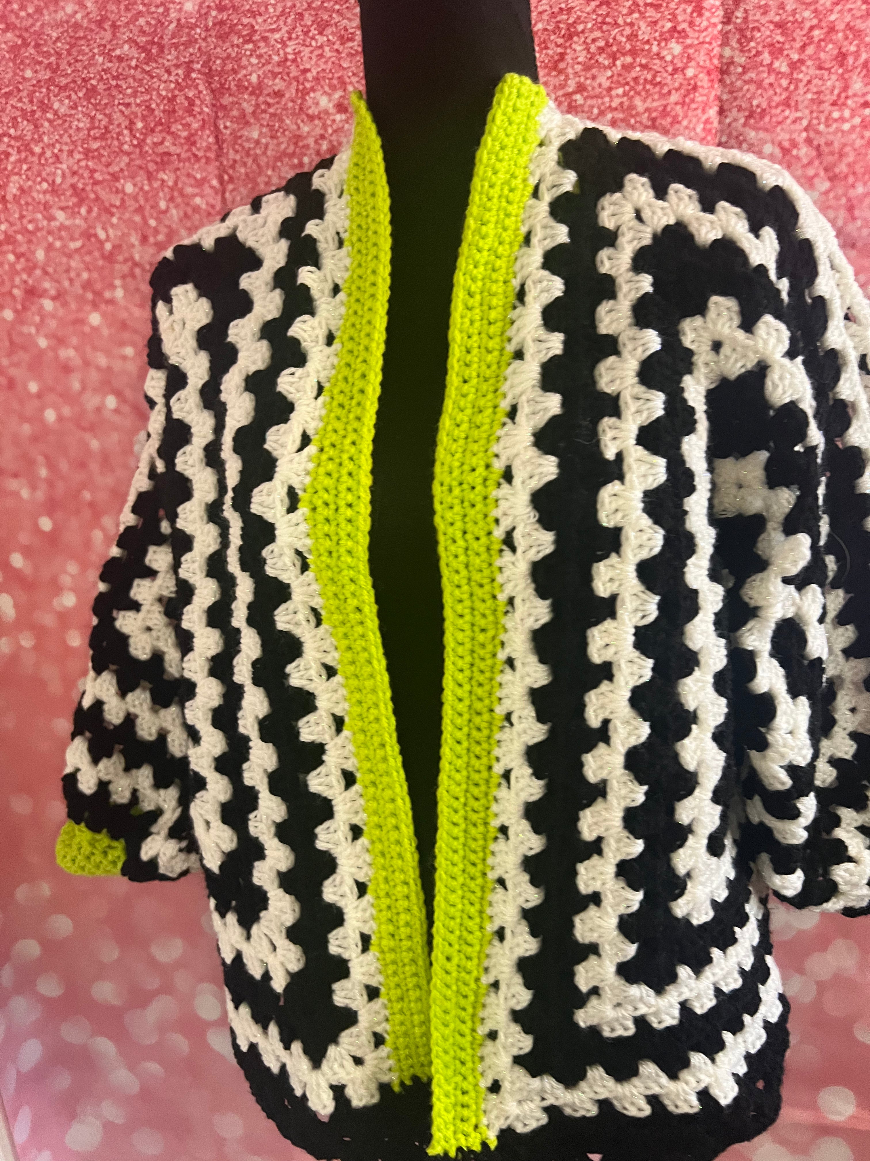 Beetlejuice Inspired Cardigan