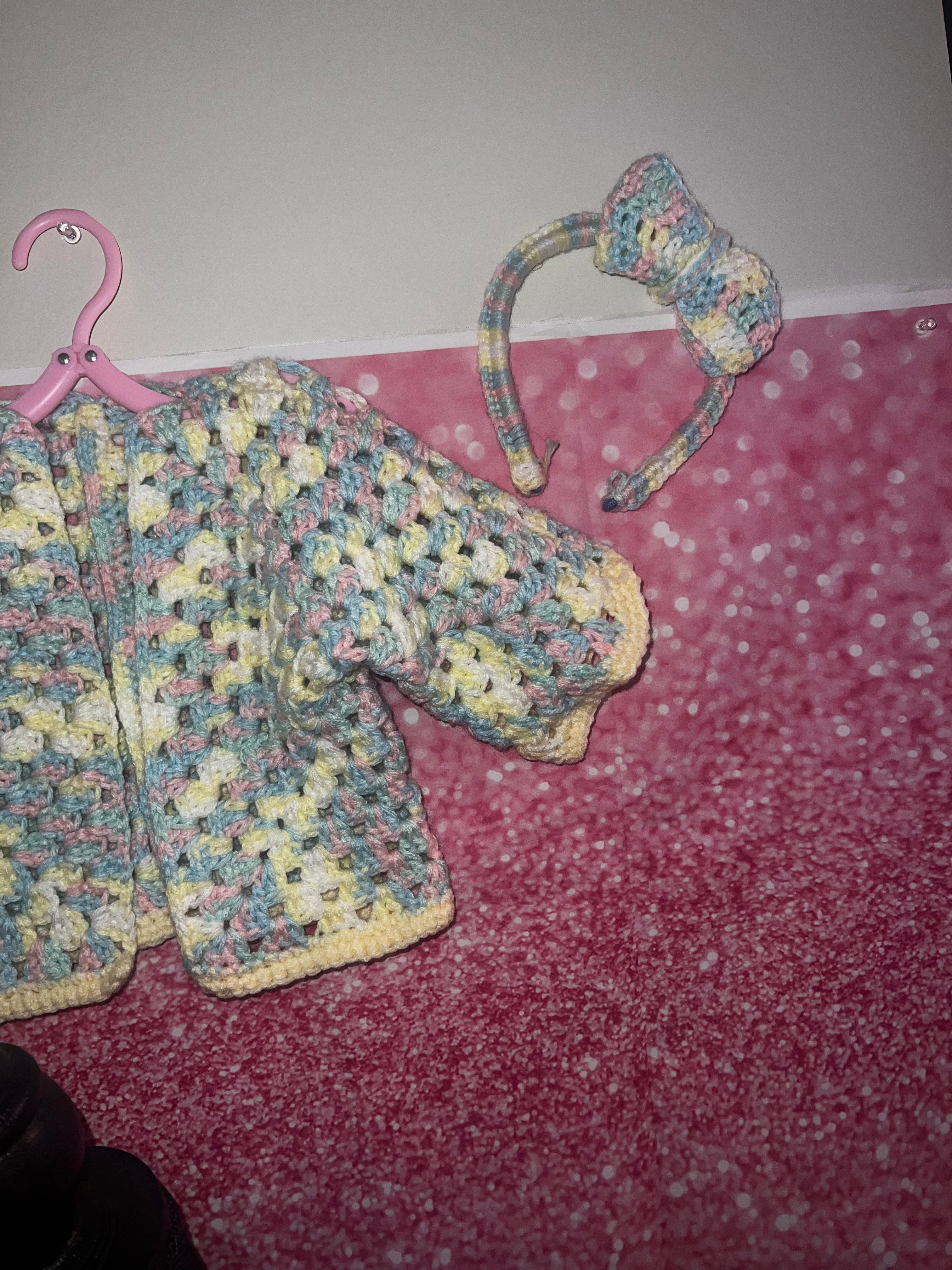 Toddler Spring cardigan and matching hair bow