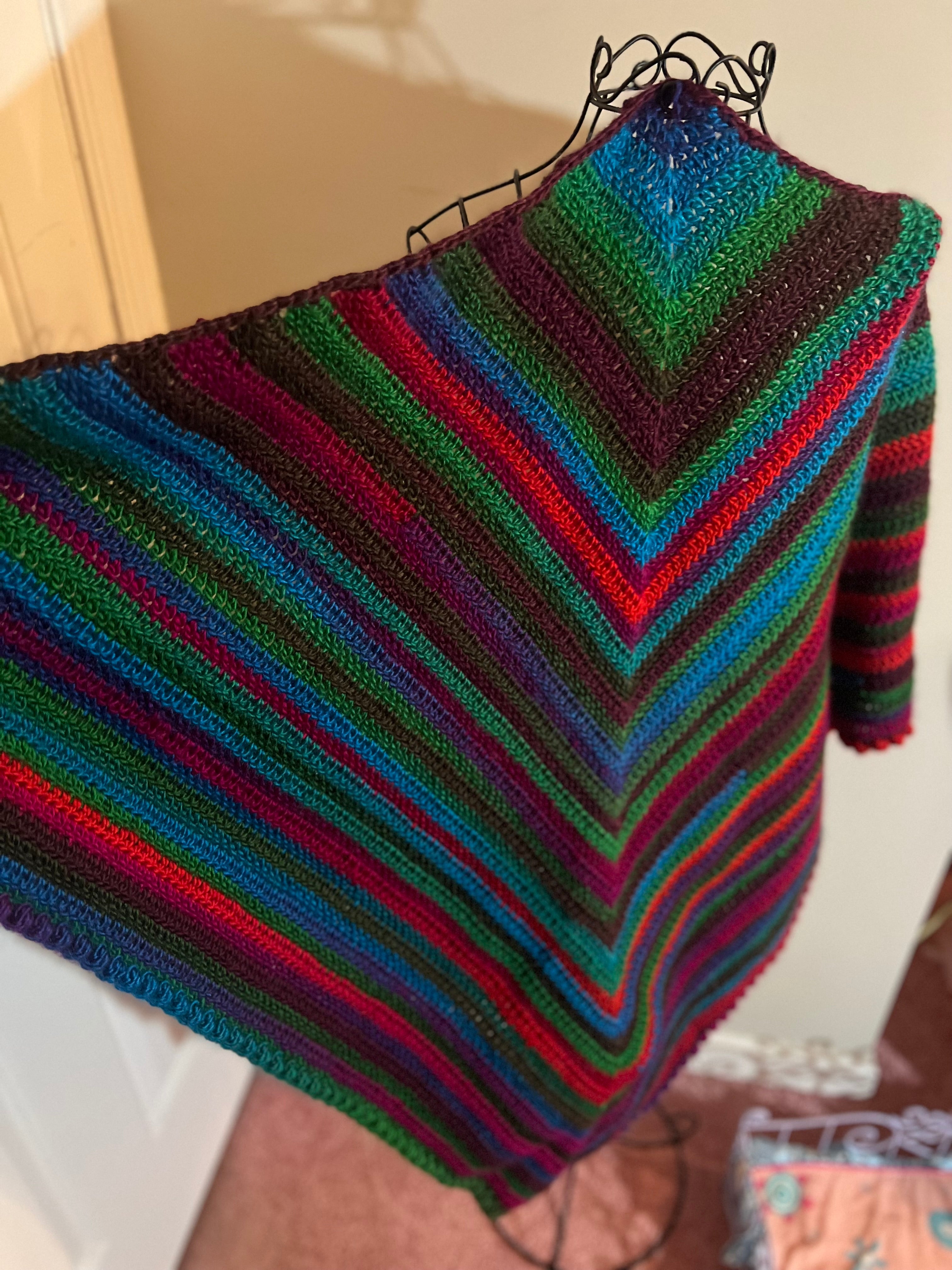 Multicolored Triangle Shawl