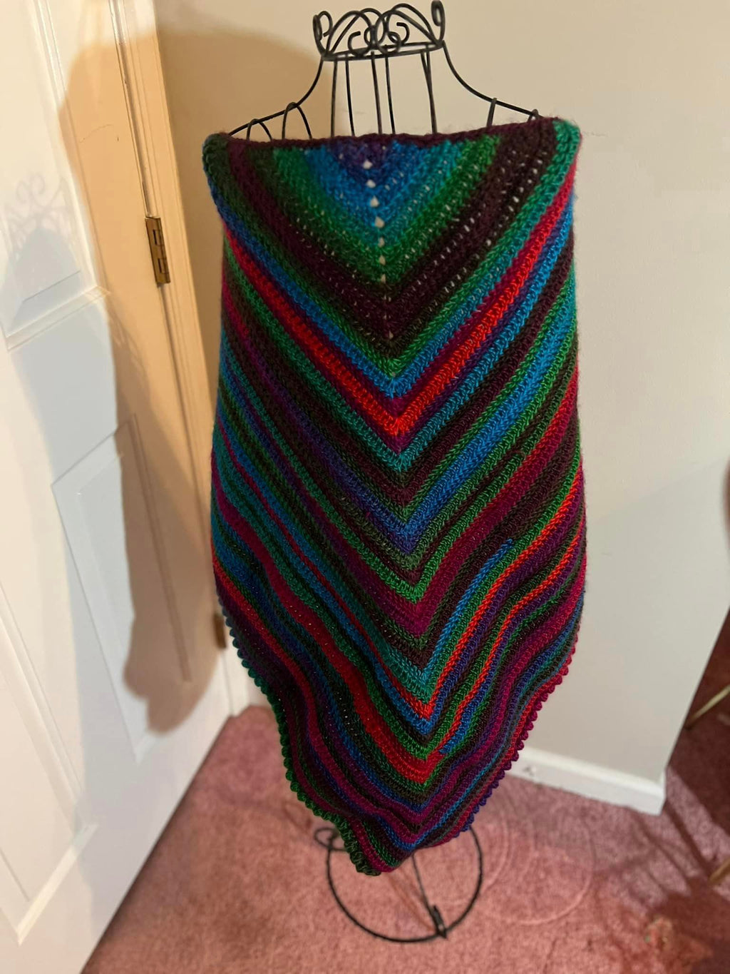 Multicolored Triangle Shawl